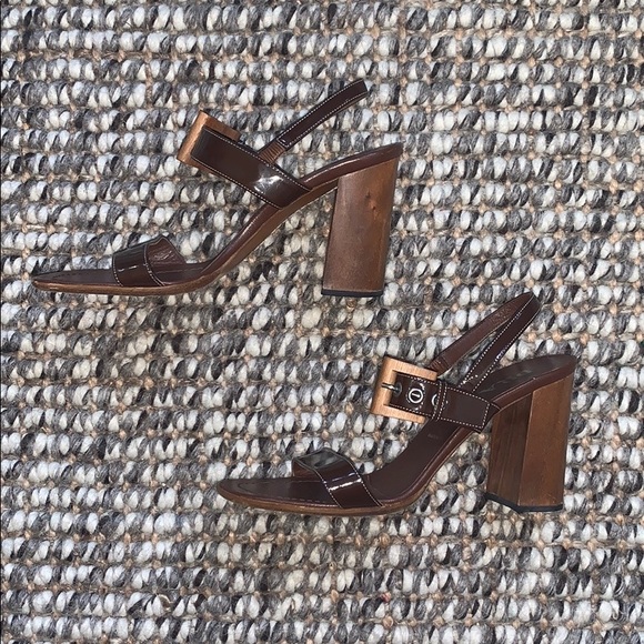 Prada Ankle Strap Wooden Heels - Picture 7 of 11